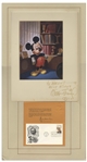 Walt Disney Signed Print of Mickey Mouse for Mickey's 25th Anniversary -- With Phil Sears COA